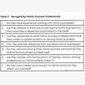 Choosing Your Family Business Advisors